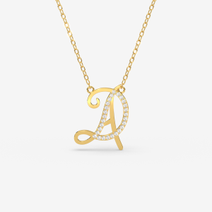 XDiamonds and Gold Letter A Necklace